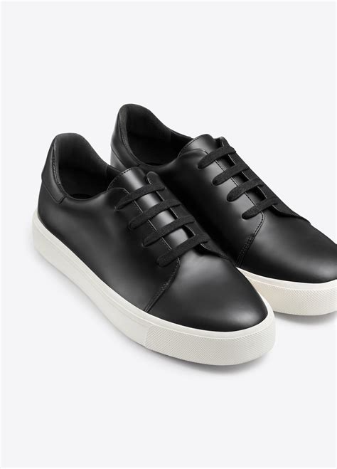 black leather sneakers men's